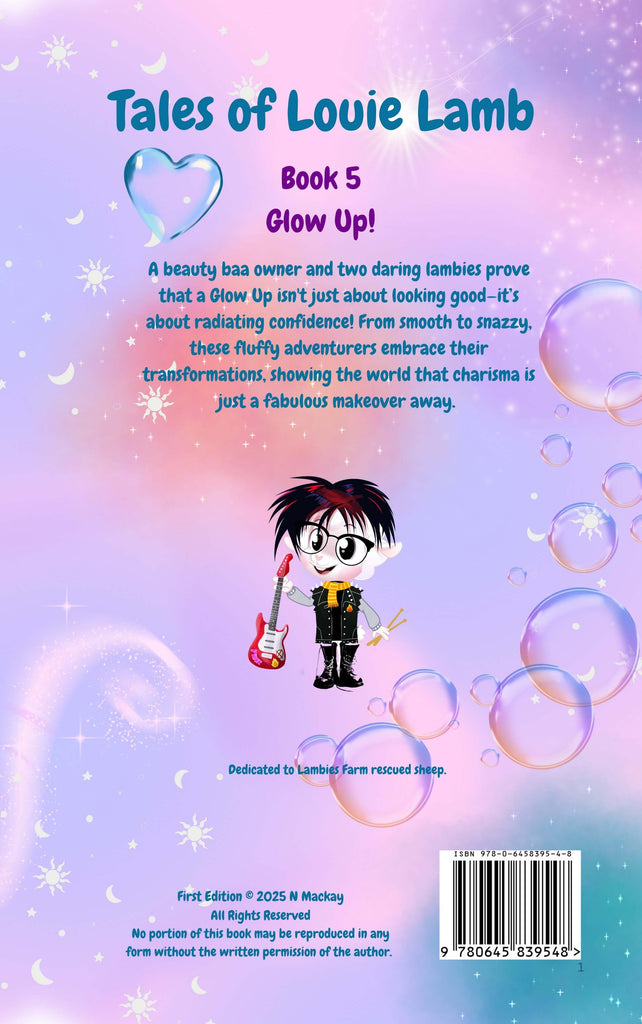 Louie and Pickles, two adventurous lambs, have makeovers that radiate sparkle and self-expression. Both lambies become joyful, embracing their glow-ups with pride.